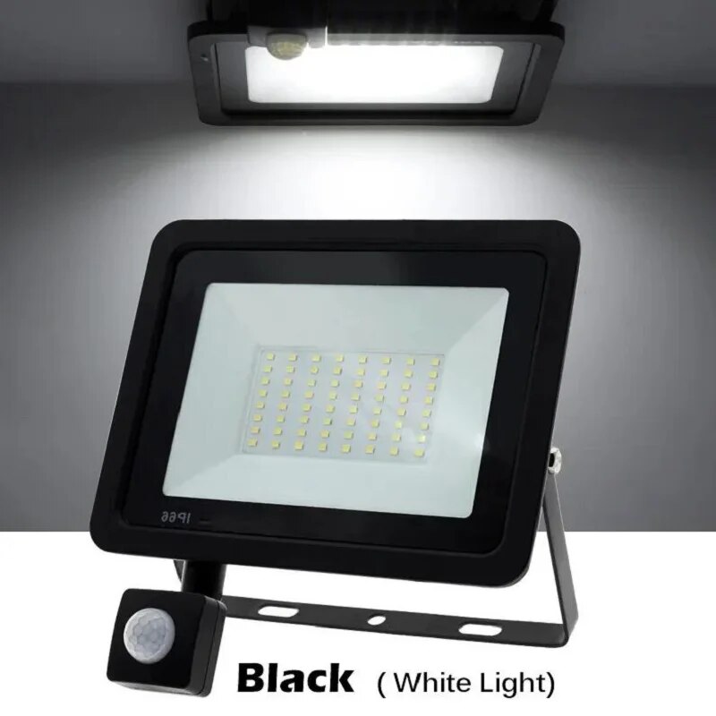 Outdoor Lighting With Outlet - PIR Motion Sensor LED Floodlights 220V