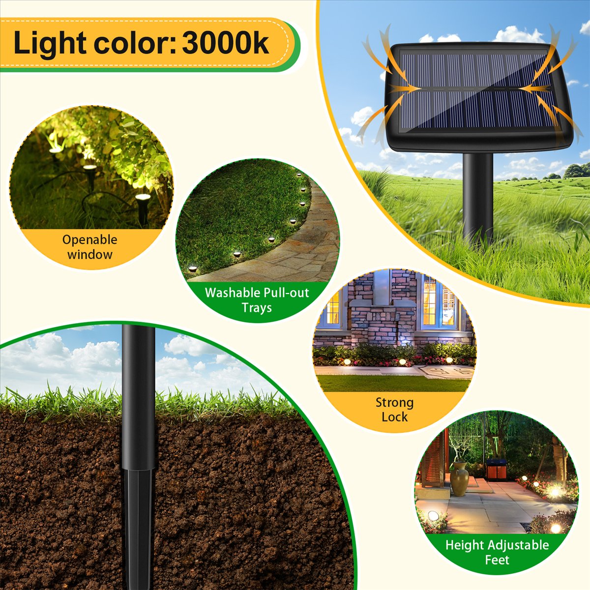 Solar Path Light - Y17A 10 in 1 Solar Lights