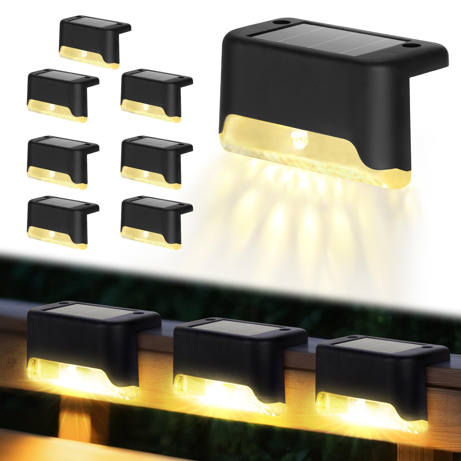 Solar Deck Lights, 8 Pack LED  - đánh giá và giá Deck Step Light