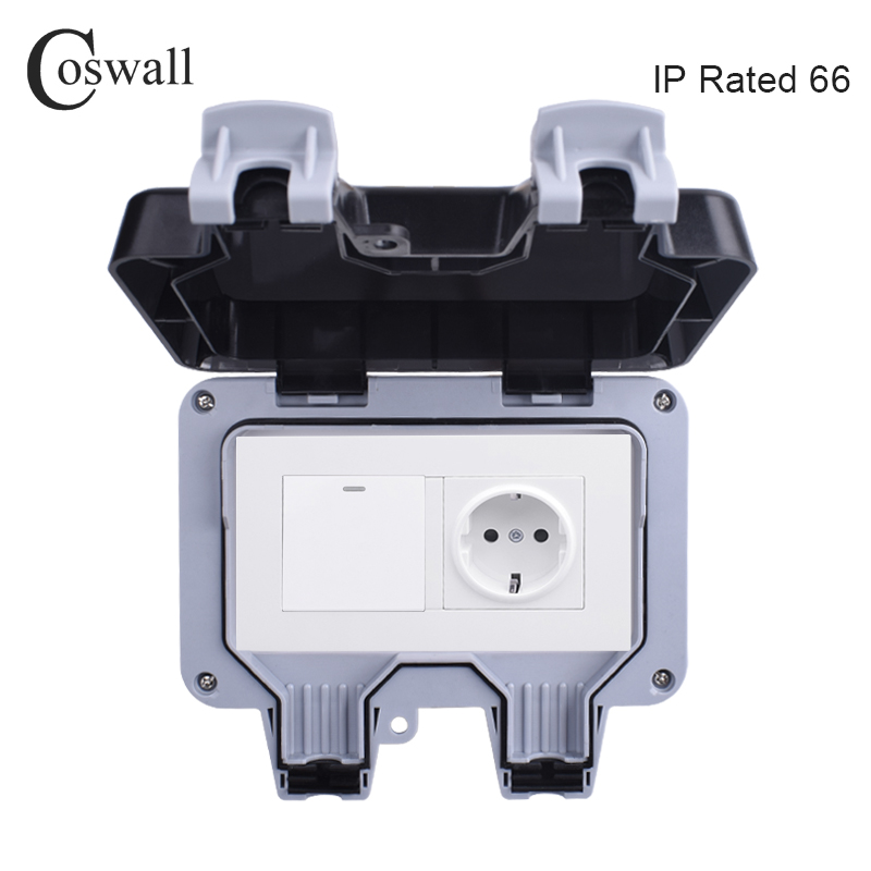 Coswall IP66 Chống Chịu Thời T - đánh giá và giá Outdoor Lighting With Outlet
