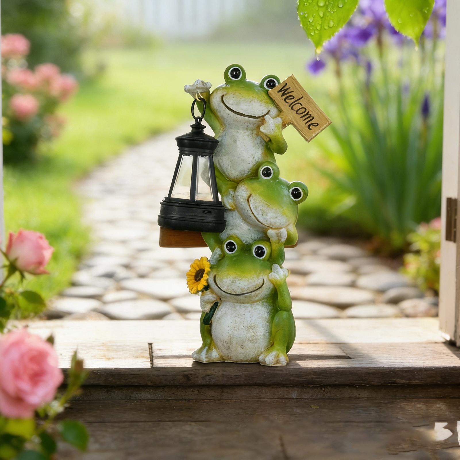 Solar Garden Light Frog Statue - đánh giá và giá Solar Path Light
