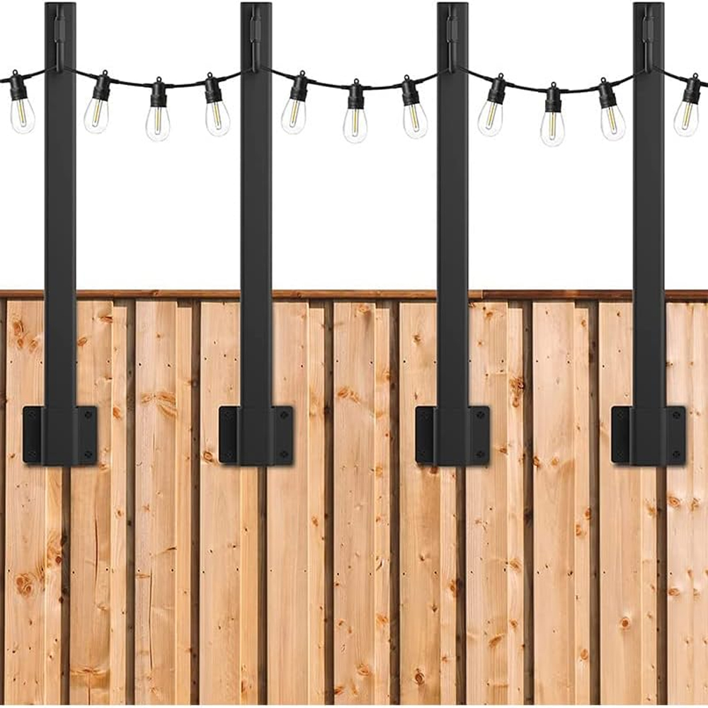 4 Pcs Metal String Light Poles - đánh giá và giá Outdoor Lighting For Fence