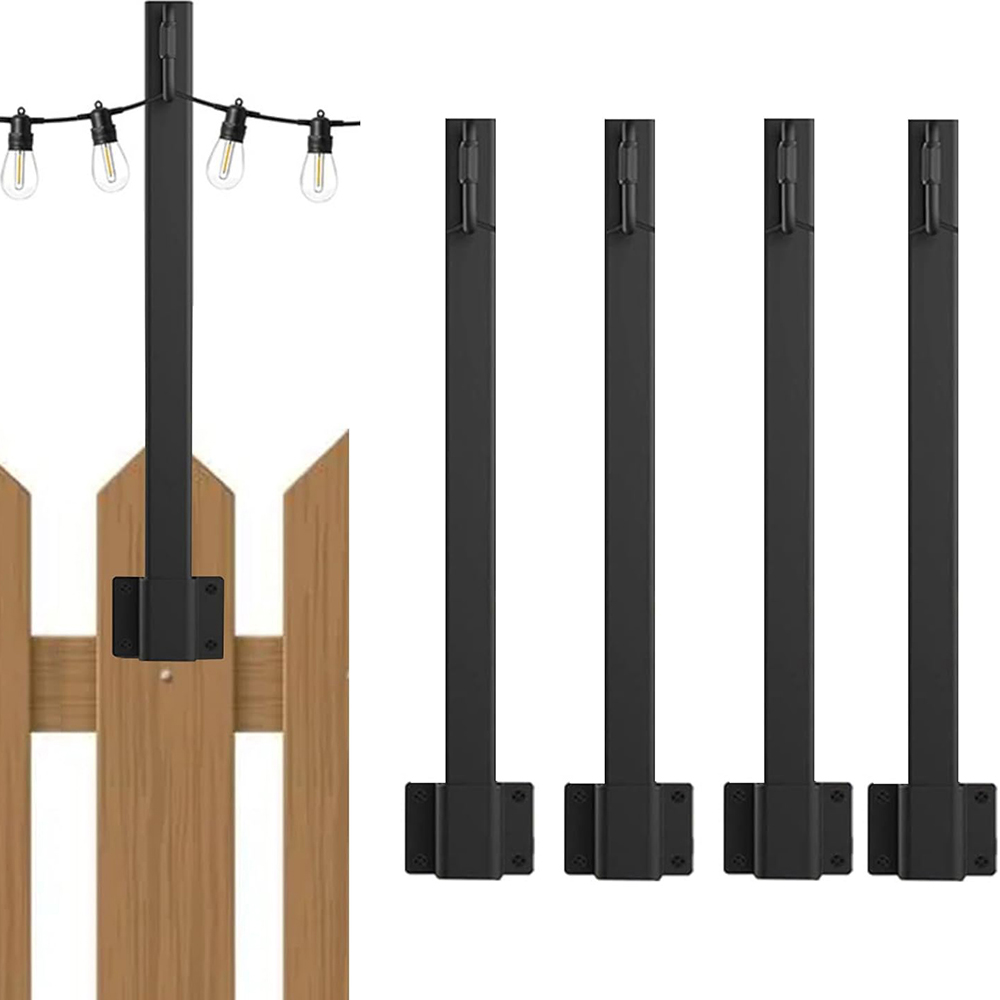 4 Pcs Metal String Light Poles - đánh giá và giá Outdoor Lighting For Fence
