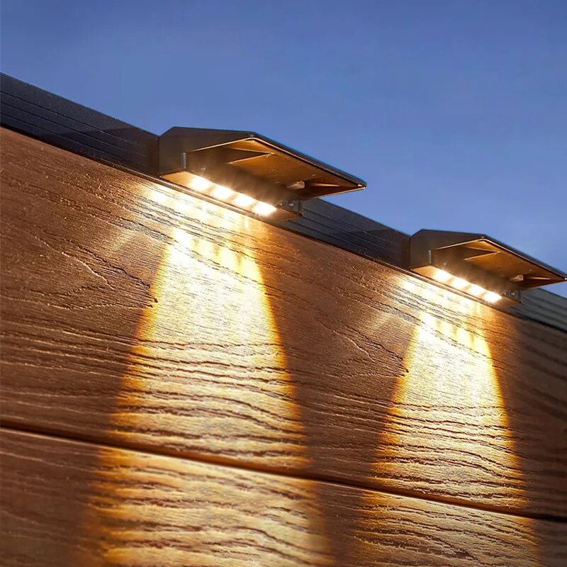 2 Pack Solar Wall Lights 4 LED - đánh giá và giá Post Cap Light