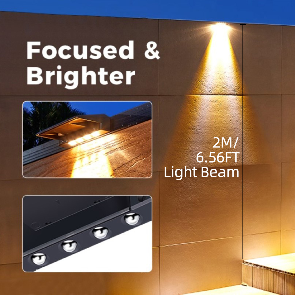 2 Pack Solar Wall Lights 4 LED - đánh giá và giá Post Cap Light