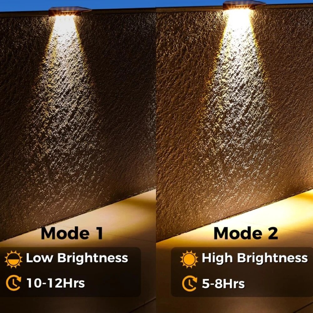 2 Pack Solar Wall Lights 4 LED - đánh giá và giá Post Cap Light