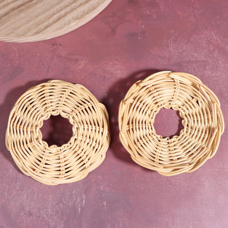2Pcs Handwoven Rattan Lampshad - đánh giá và giá Outdoor Lighting Vintage