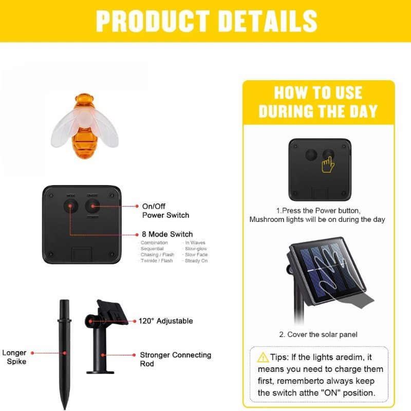 Solar Bee String Light 7m 50 L - đánh giá và giá Outdoor Lighting For Fence