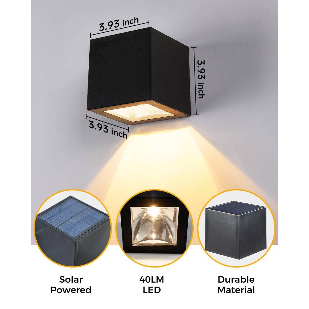 Outdoor Solar Wall Light Squar - đánh giá và giá Outdoor Lighting For Fence