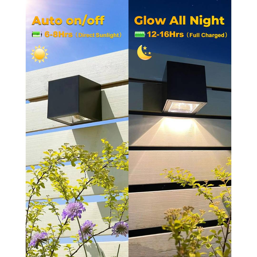 Outdoor Solar Wall Light Squar - đánh giá và giá Outdoor Lighting For Fence