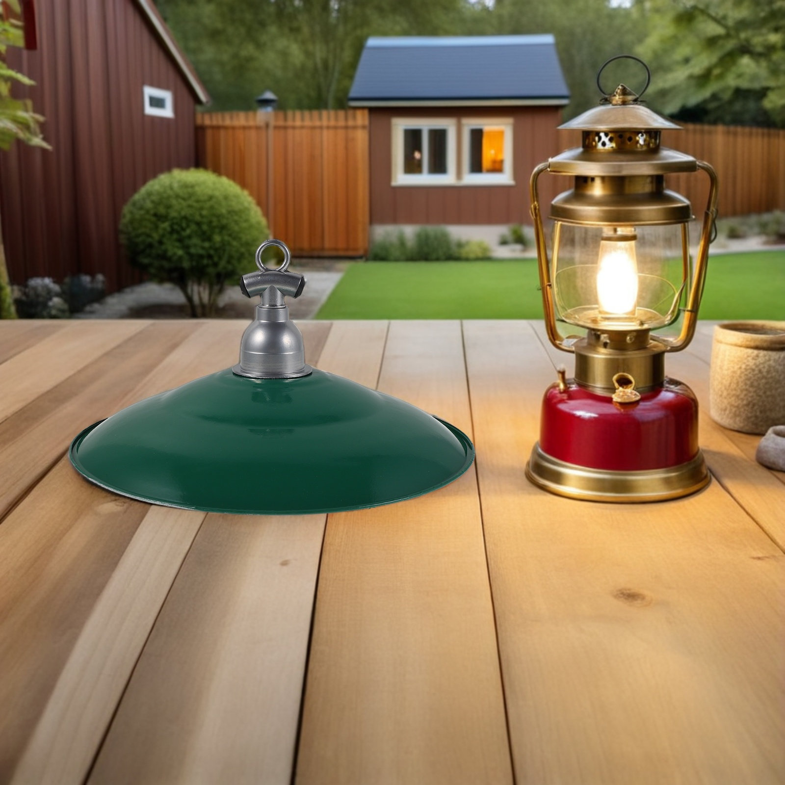 30Cm Rustic Enamel Lamp Shade  - đánh giá và giá Outdoor Lighting Vintage