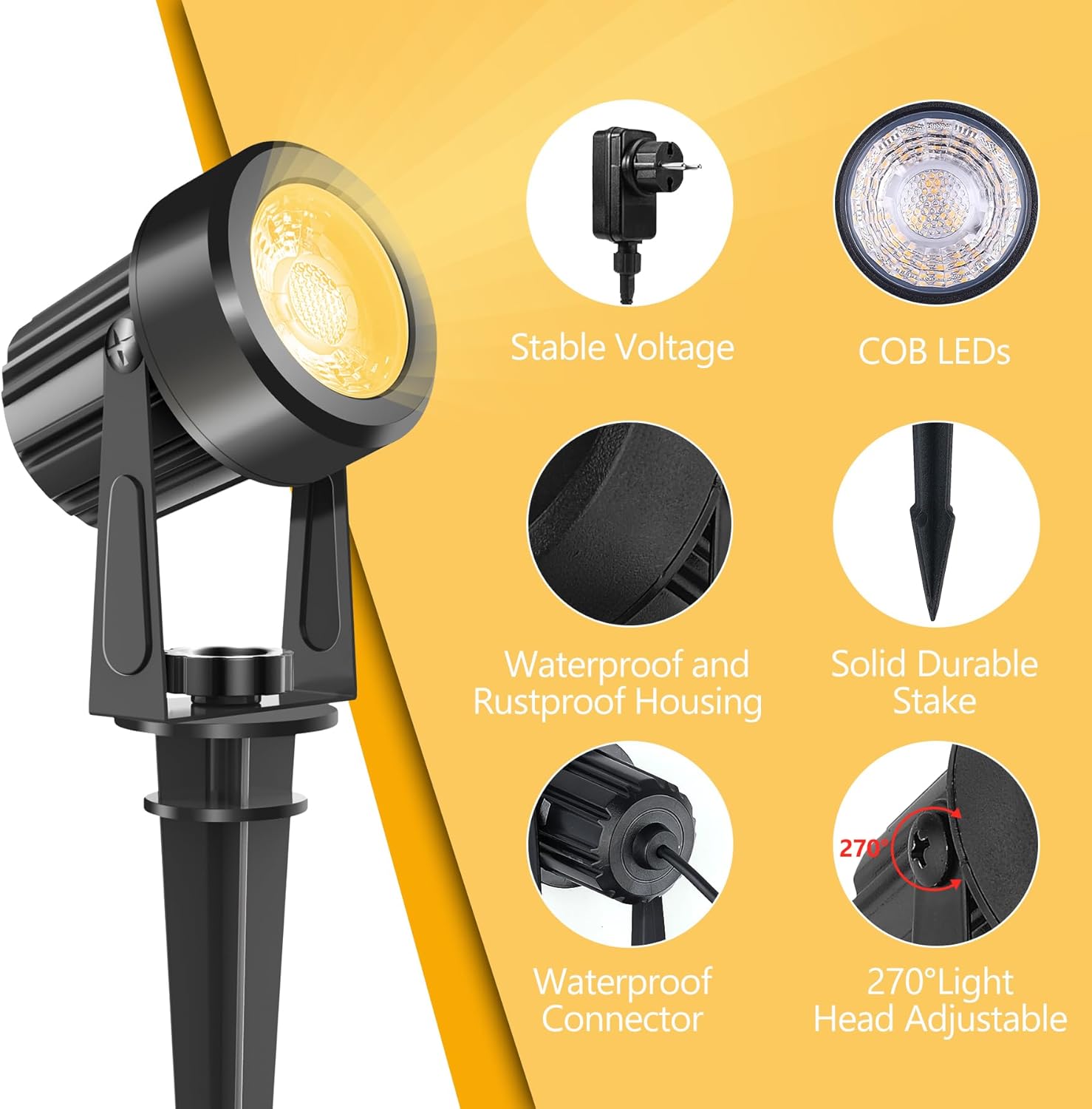 4/6/8LEDS 3000K Outdoor Spotli - đánh giá và giá Outdoor Lighting Low Voltage